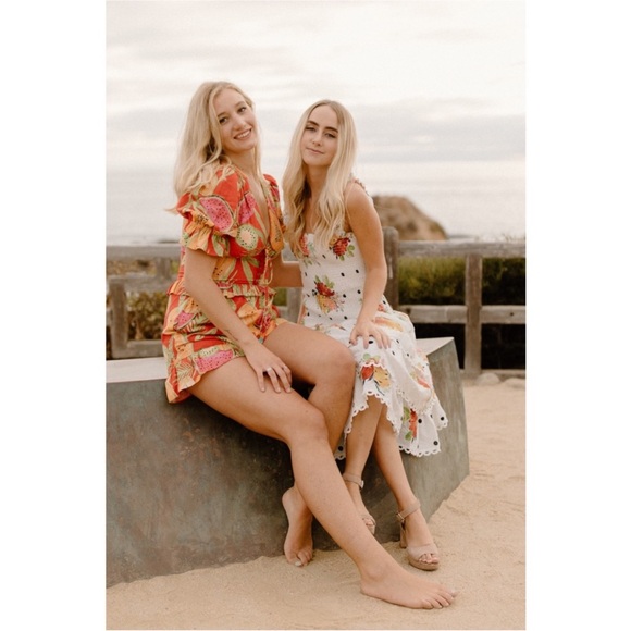 Farm Rio Nanaju Midi Polka Dot Floral Tiered‎ Swiss Dot Dress Smocked Medium - Picture 5 of 10